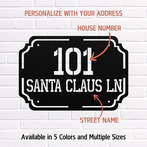 Address 3 Metal Sign Uber Elegant