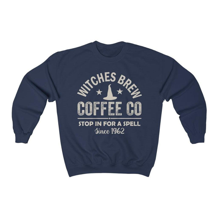 Witches Brew Funny Halloween Crewneck Sweatshirt Sweatshirt S / Navy Uber Elegant Clothing