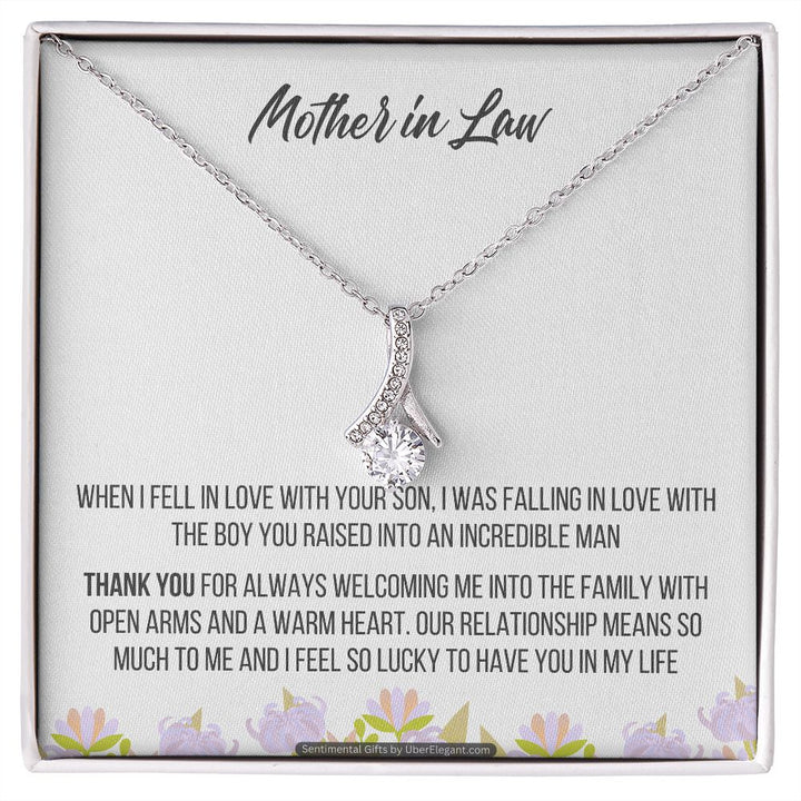 Bonus Mom Gifts from Son- I Love My Family Gifts 14K White Gold Finish / Standard Box