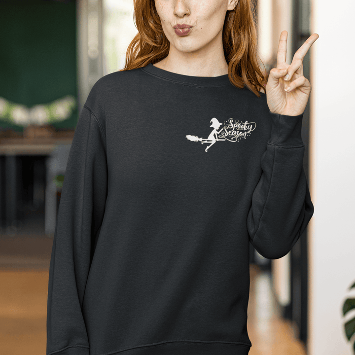 Spooky Season Sweatshirt / Halloween Cute and Scary Fall Crewneck  Sweatshirt Uber Elegant Clothing